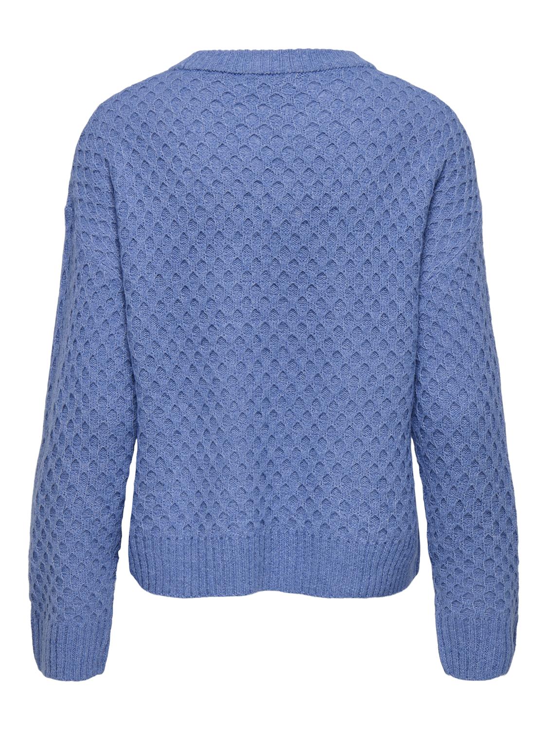 JDYBIGUM L/S O-NECK PULLOVER KNT Mellomblå