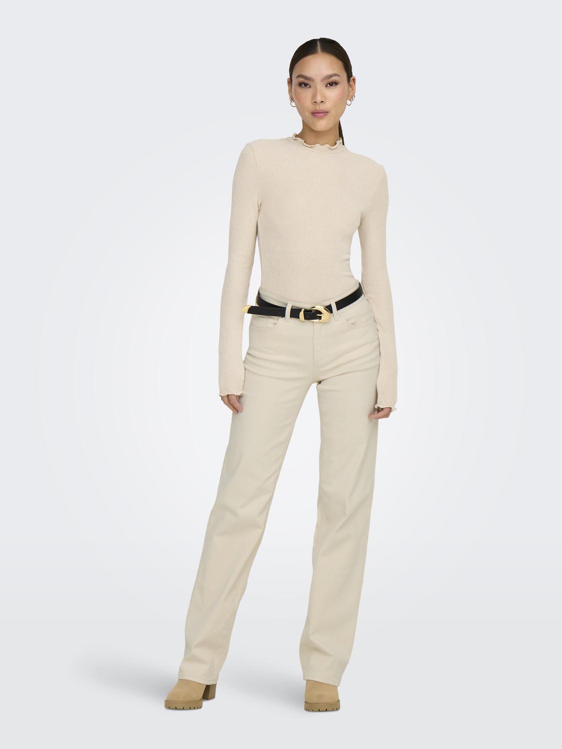 Onlblush Mid Straight Dnm Dot Noos Beige
