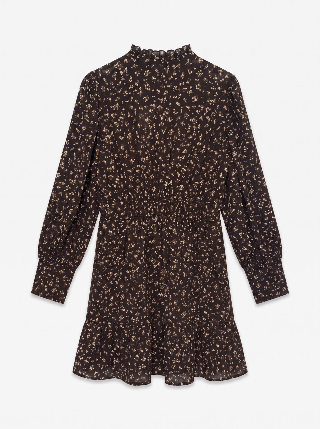 Awnoelle Ls High Neck Short Dress Brun
