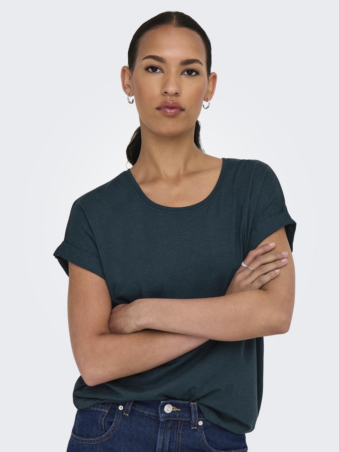 ONLMOSTER S/S O-NECK TOP NOOS JRS Mørketurkis