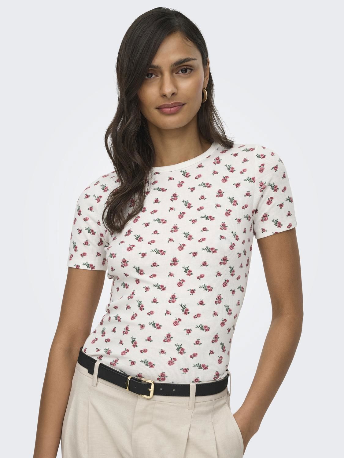 Jdylucky S/s O Neck Top Jrs Noos Hvit