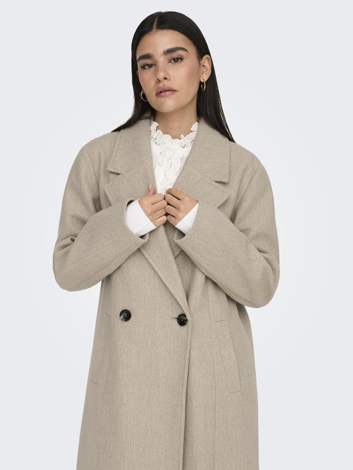 JDYVIOLA X-LONG COAT OTW HAB Lysebrun