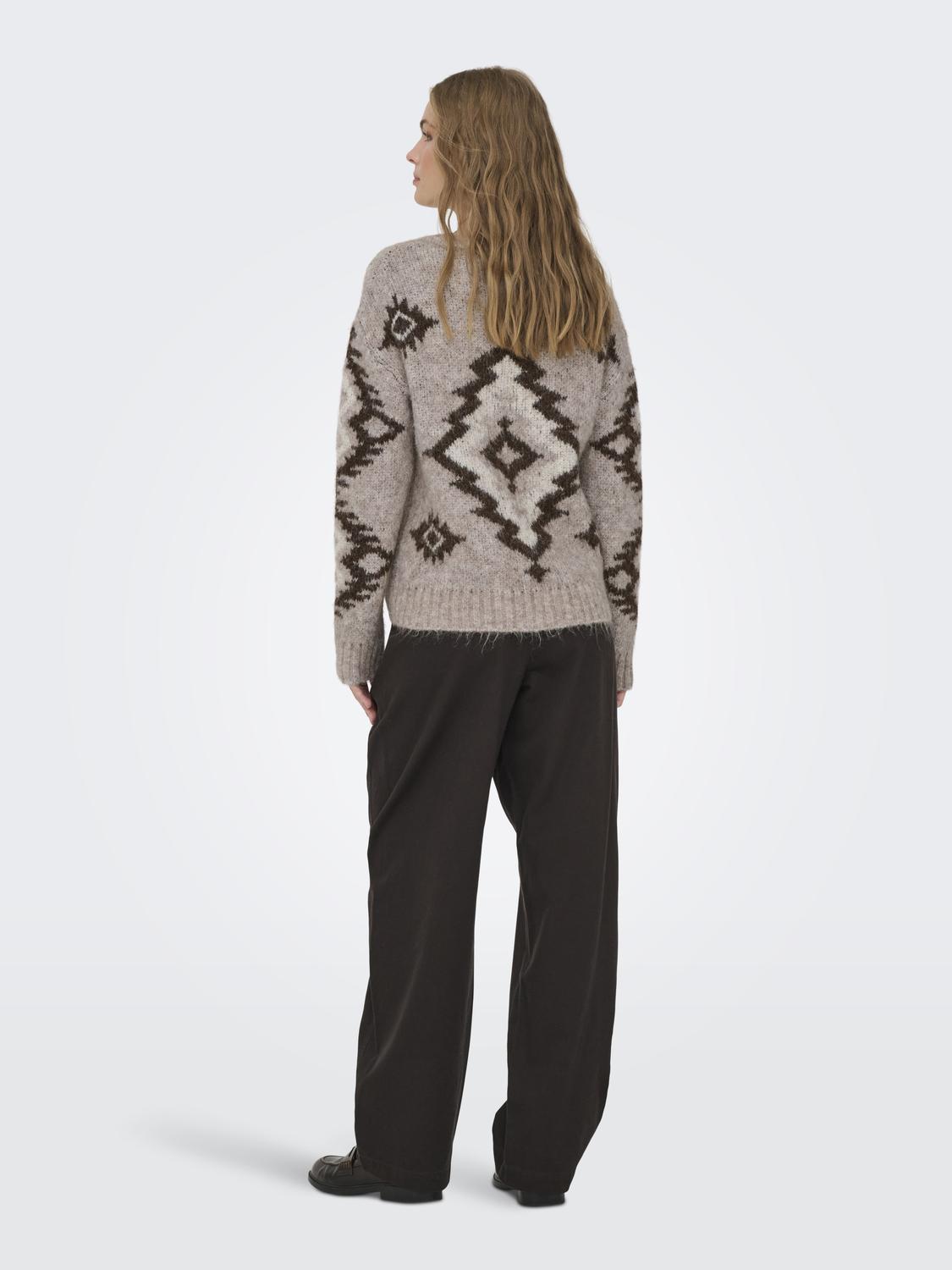 Onlazu Ls Jq O-Neck Cc Knt Lysebrun