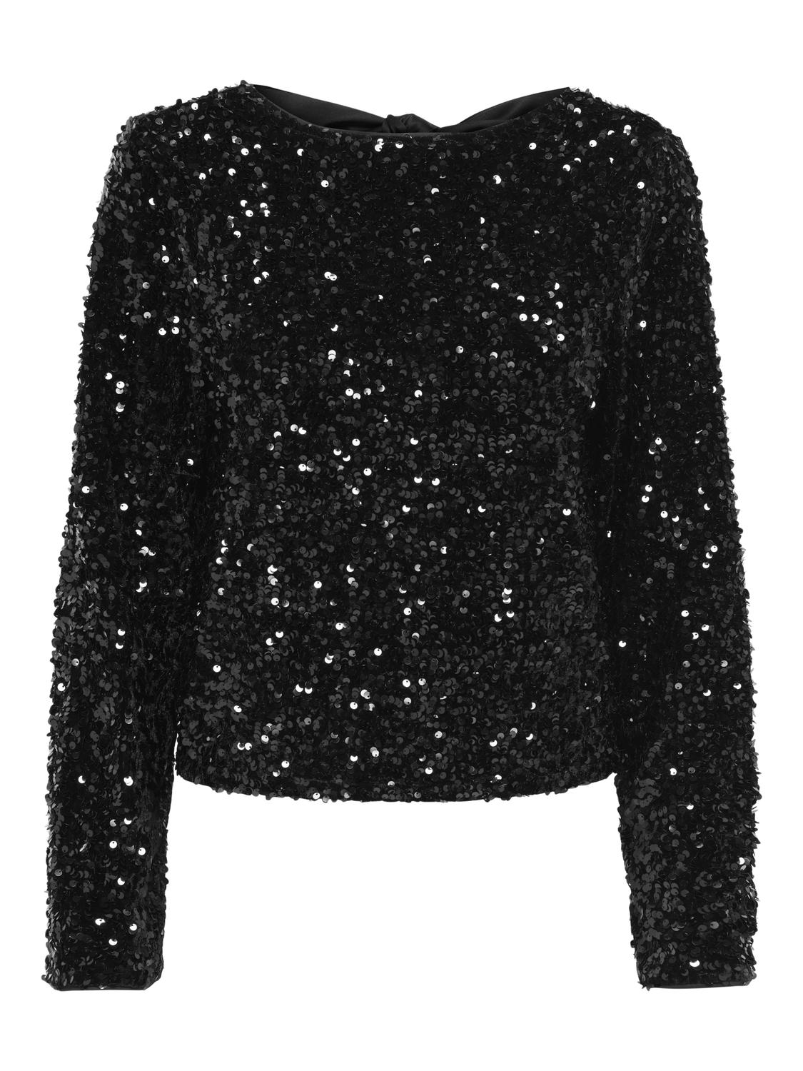 Onlconfidence L/s Sequin Bow Top Jrs Sort