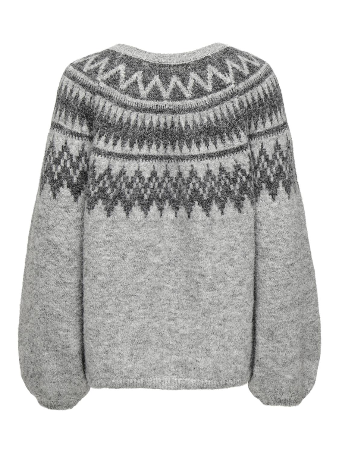 Onlreykja Ls O-Neck Knt Lysegrå
