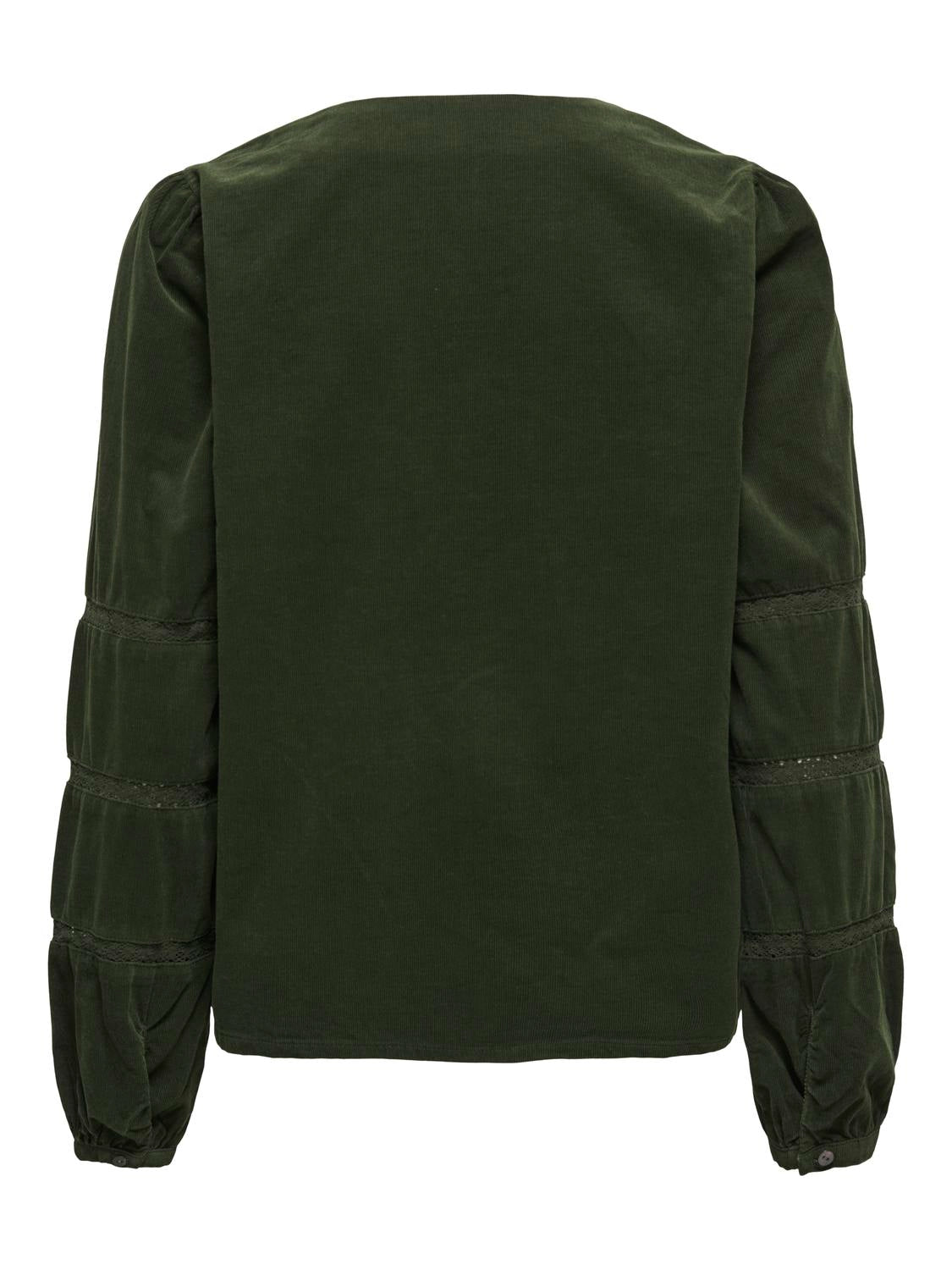 Onlaime L/s Cord Tape Blouse Pnt Ox Mørkegrønn