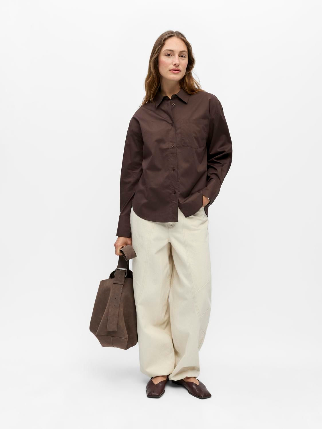 Objzila L/s Re Shirt Noos Brun