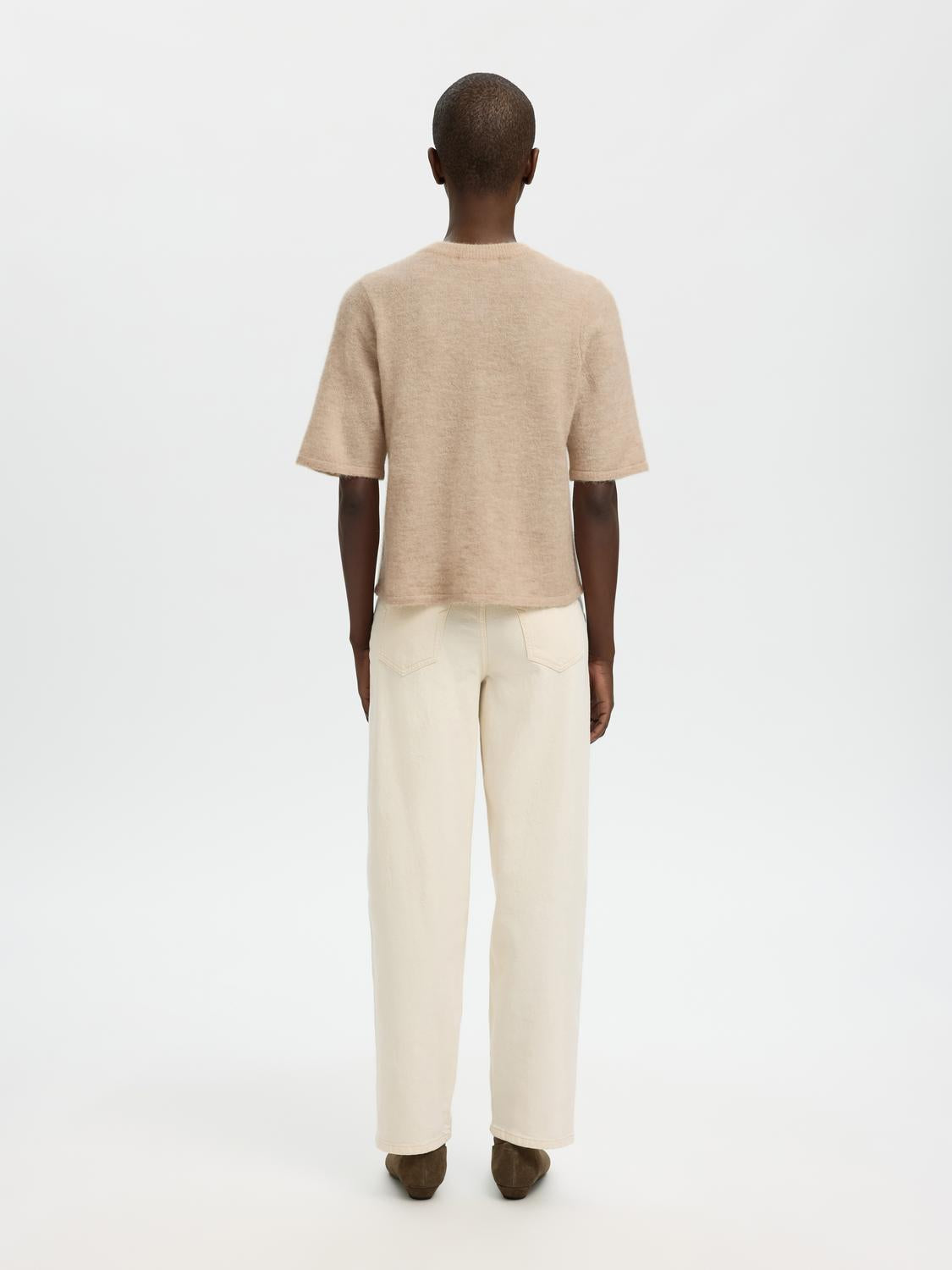 Slflulu 2/4 Knit Cardigan Noos Beige