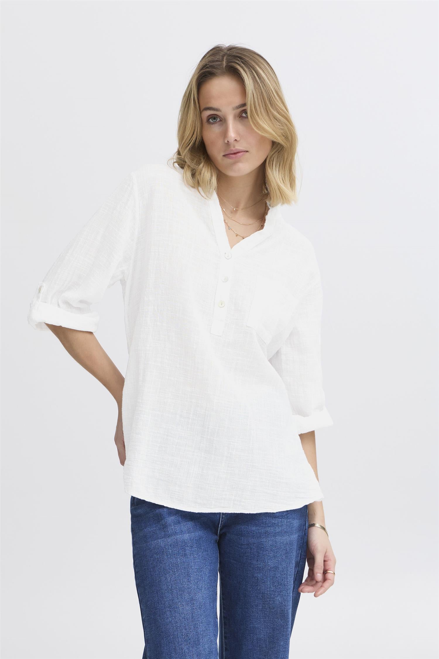 Sbalexa Solid Blouse 2 Hvit
