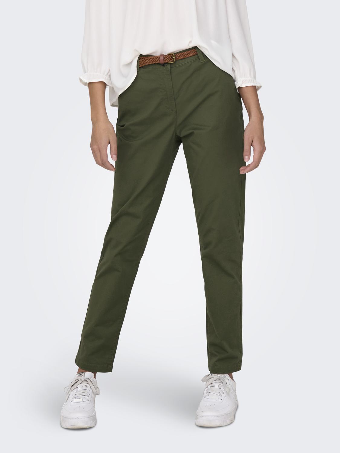 Jdychicago Mw Belt Chino Pants Wvn Noos Grønn
