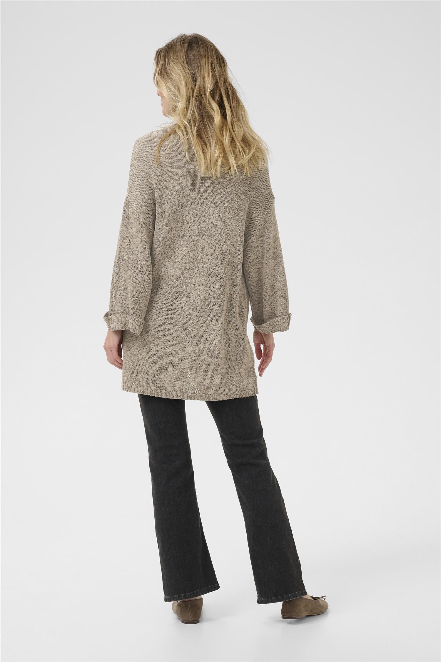 Crnixy Knit Kimono Fossil Melange