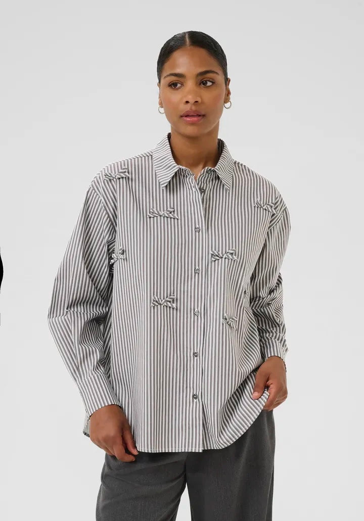Kamarianne Shirt Grey/White Stripe