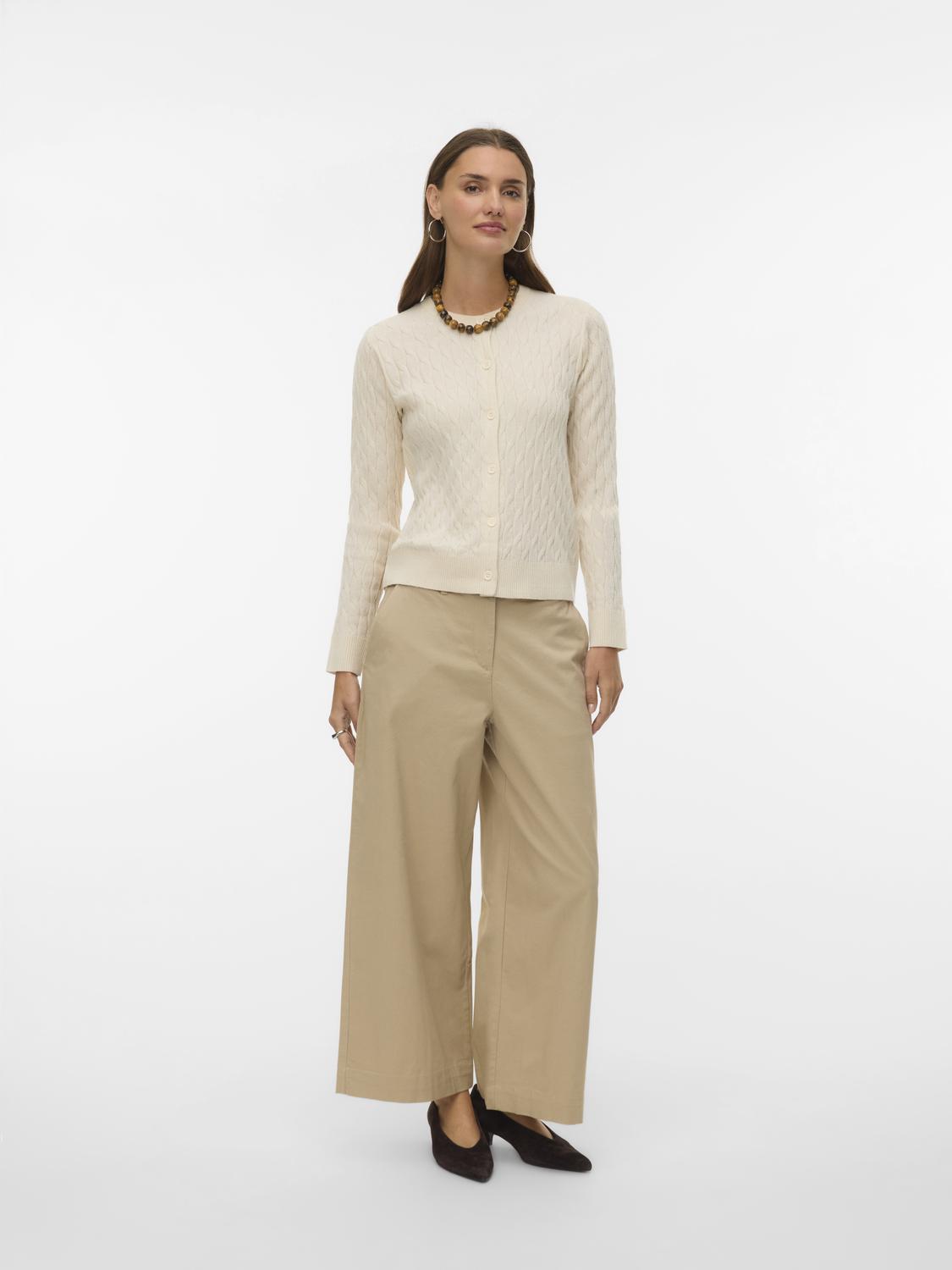 Vmfantastic Ls O-Neck Cable Cardigan Grå