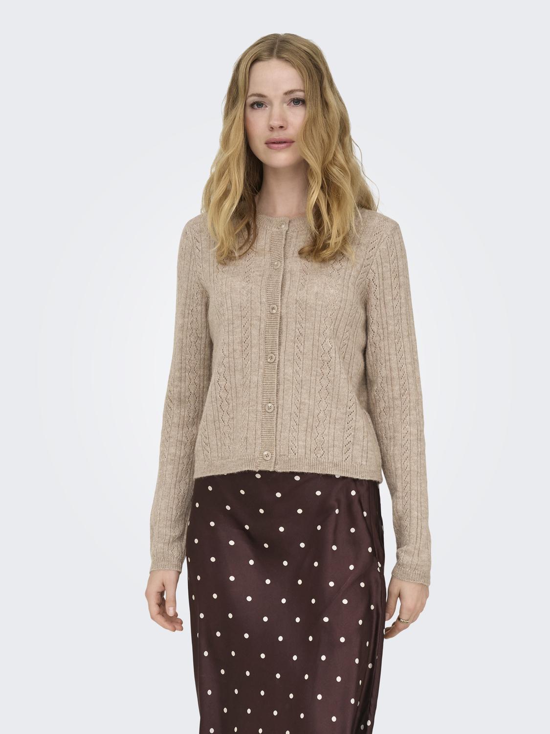 Jdyapril Life L/s O-Neck Cardigan Knt Brun