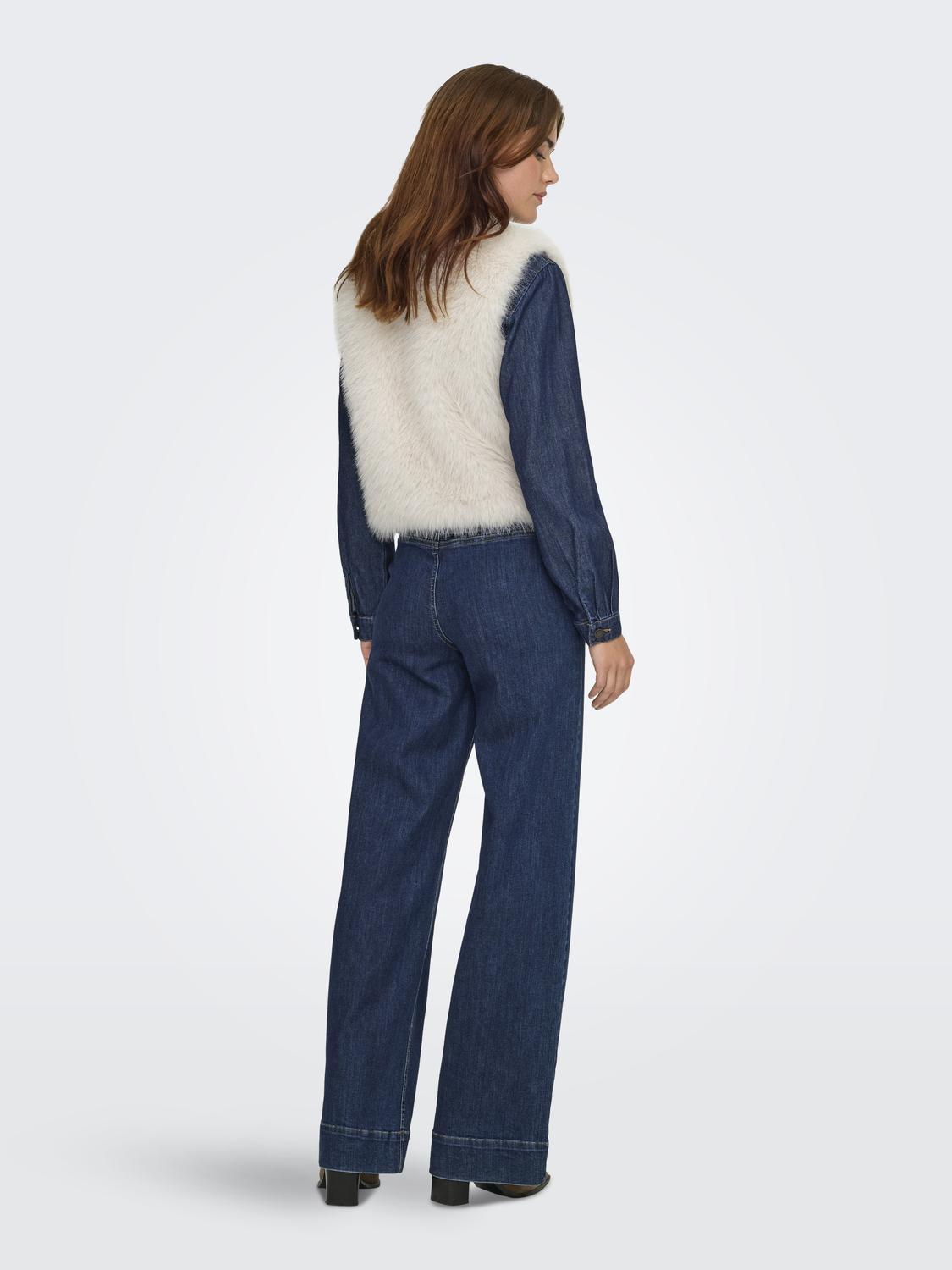 Jdyora Faux Fur Waistcoat Otw Sie Lysegrå