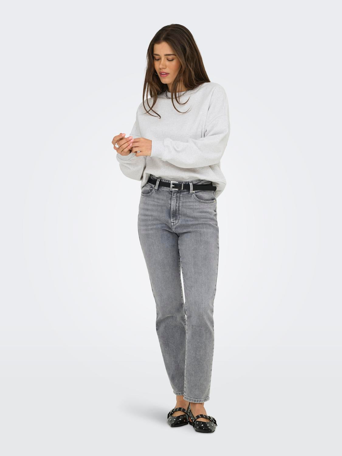 Onldaze L/s Crew Neck Swt Noos Lysegrå