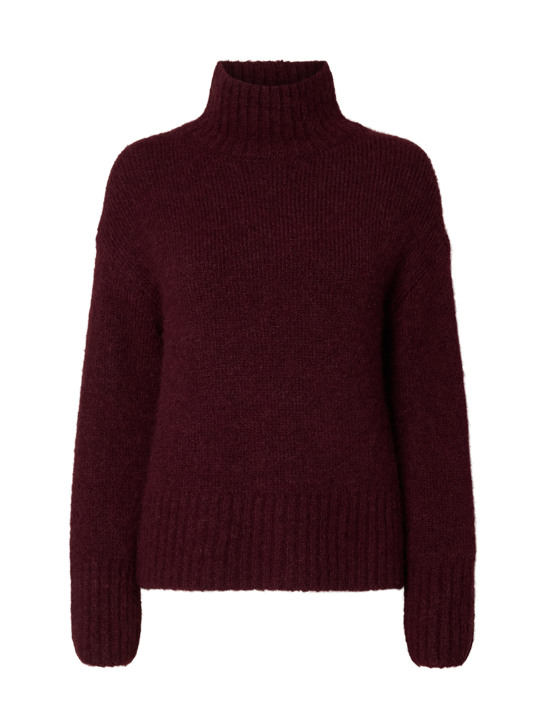 Slfgabriella Ls Knit High Neck Noos Mørkelilla