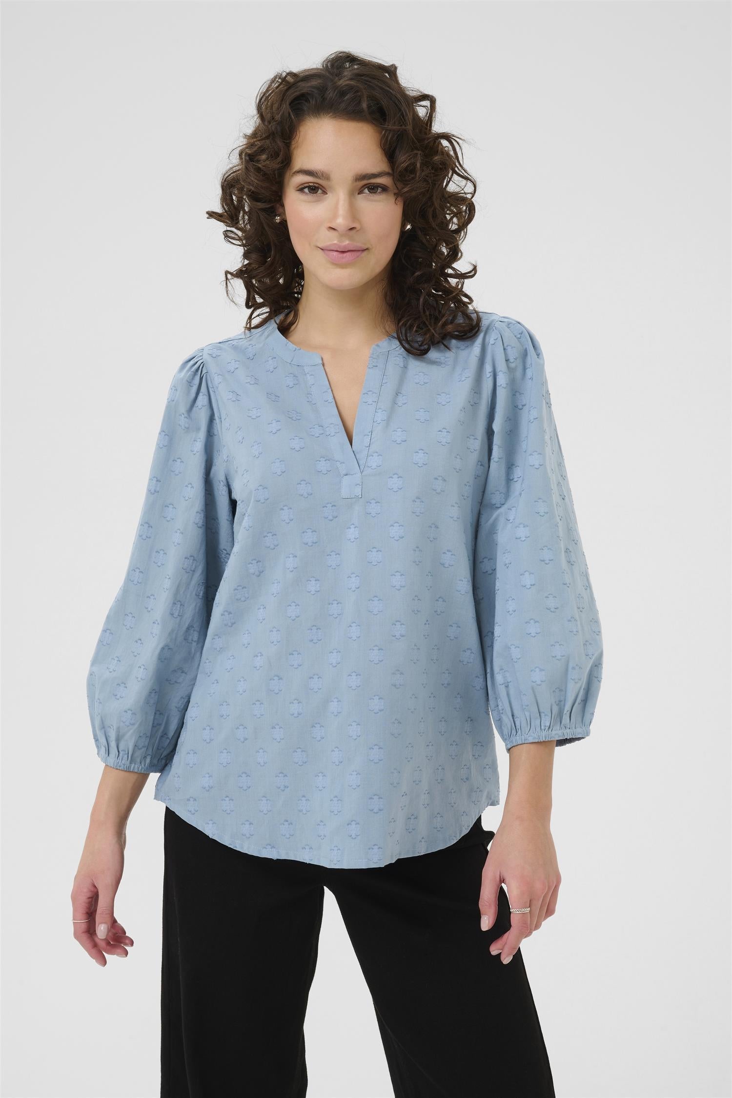 Kaenya Blouse 3/4 Sl Blå