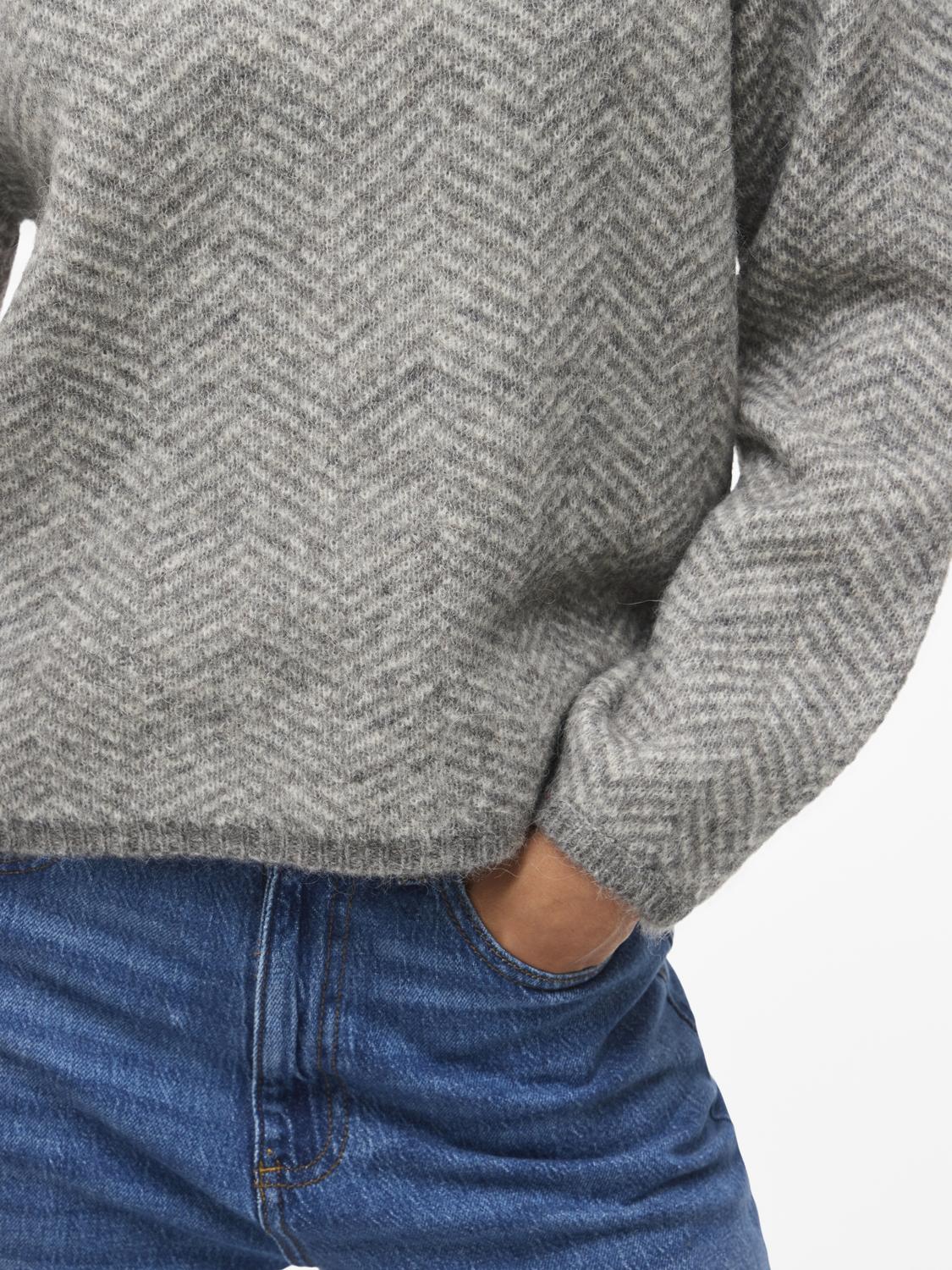 Vilory High Neck L/s Knit Top - Noos Mellomgrå