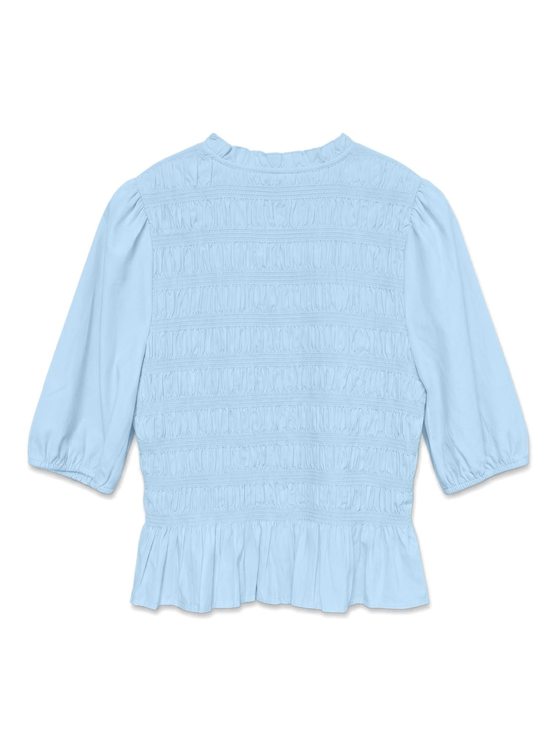 Vmemery 2/4 V-Neck Smock Top Wvn Ret Blå