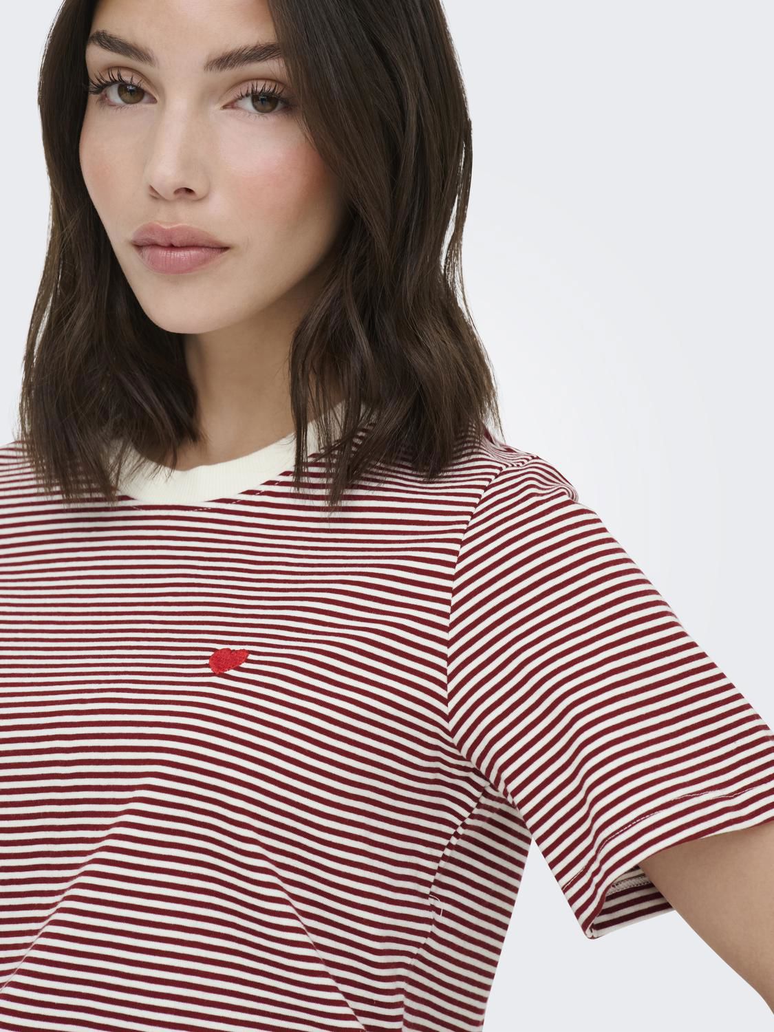 Jdypisa S/s Print Top Jrs Noos Rød