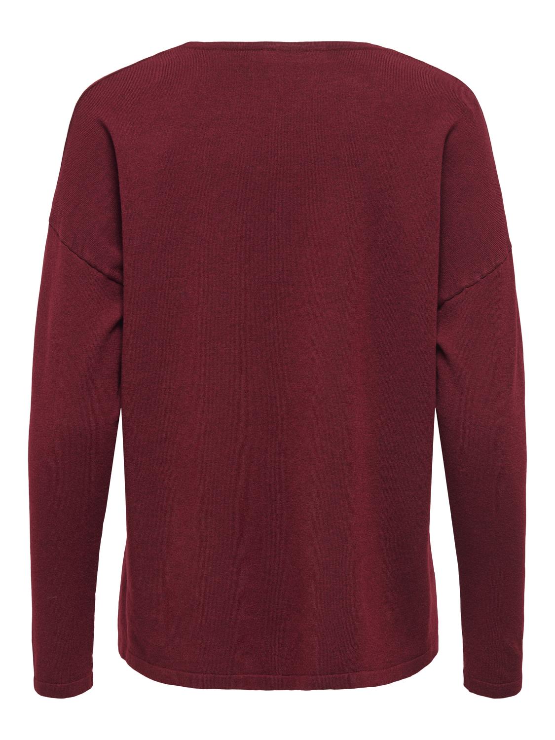 Onlamalio Life Ls V-Neck Knt Mørkelilla