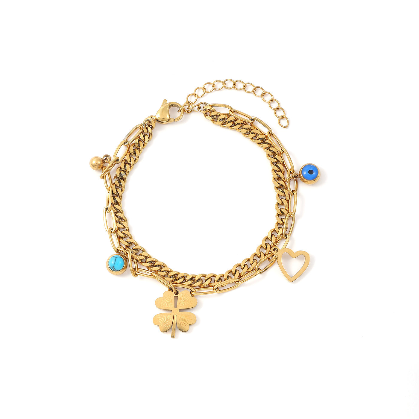 Edeline - Multi Charm Bracelet - Gold Gull
