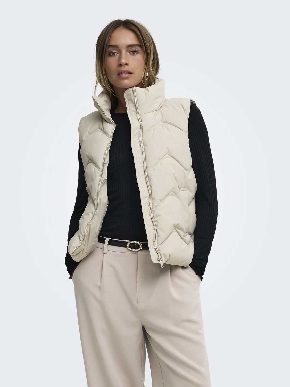Jdypower Short Waistcoat Otw Hab Grå