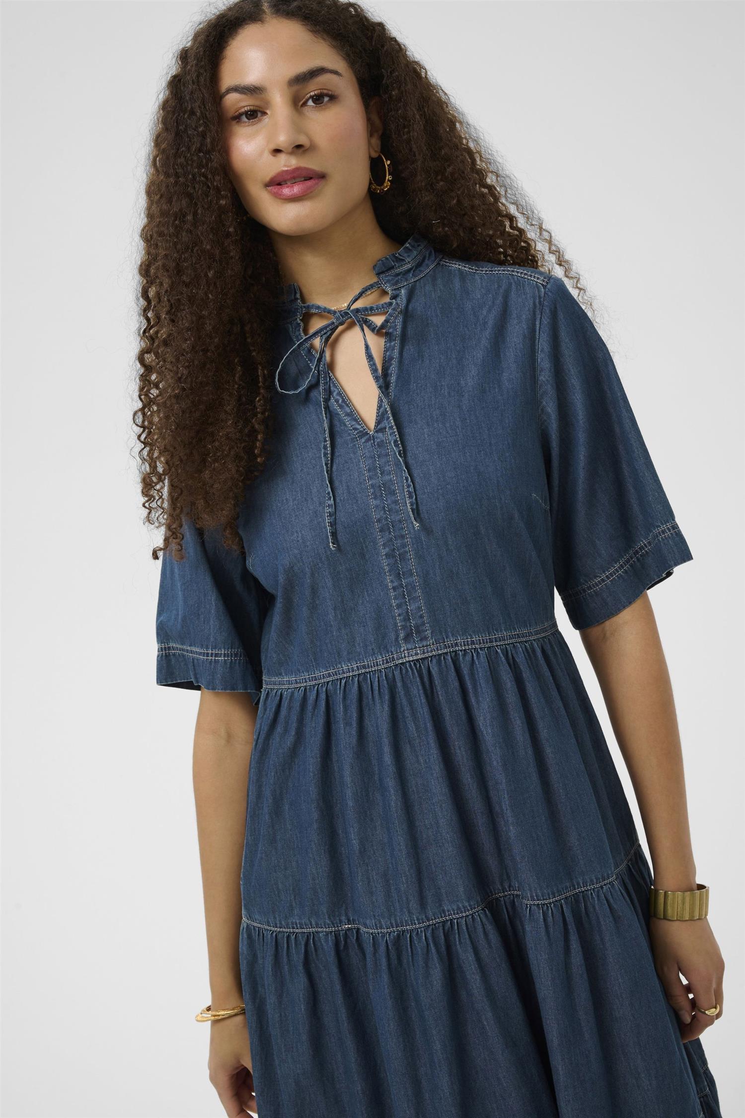Crwinnie Denim Dress Blå