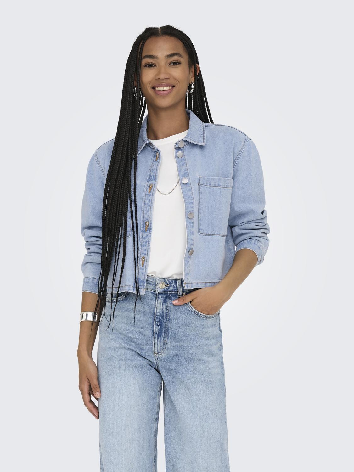 Jdymarly L/s Boxy Shacket Dnm Noos Blå