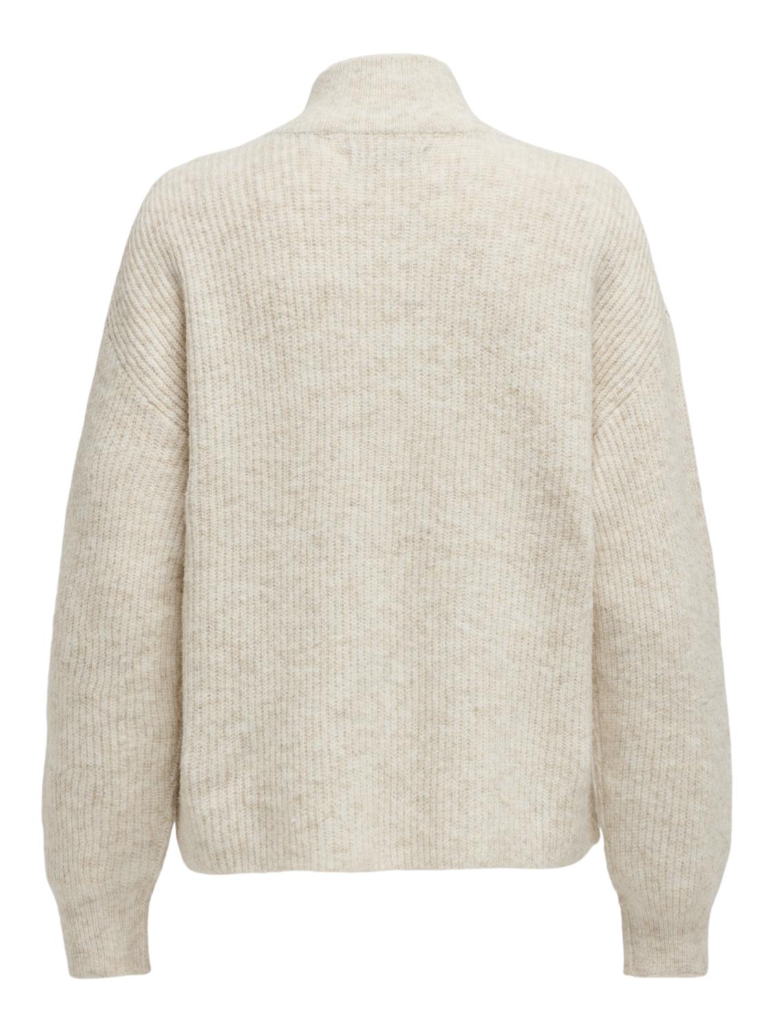 Onltokyo Solid L/s Zip Pullover Knt Noos Lysegrå