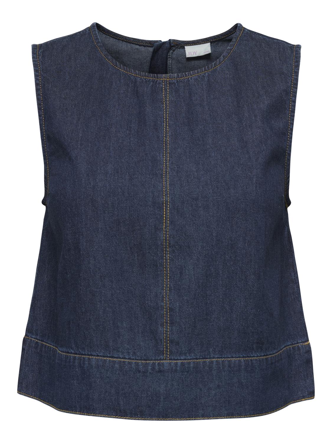 JDYSABRINA ROUNDNECK S/L TOP DNM Mørkeblå