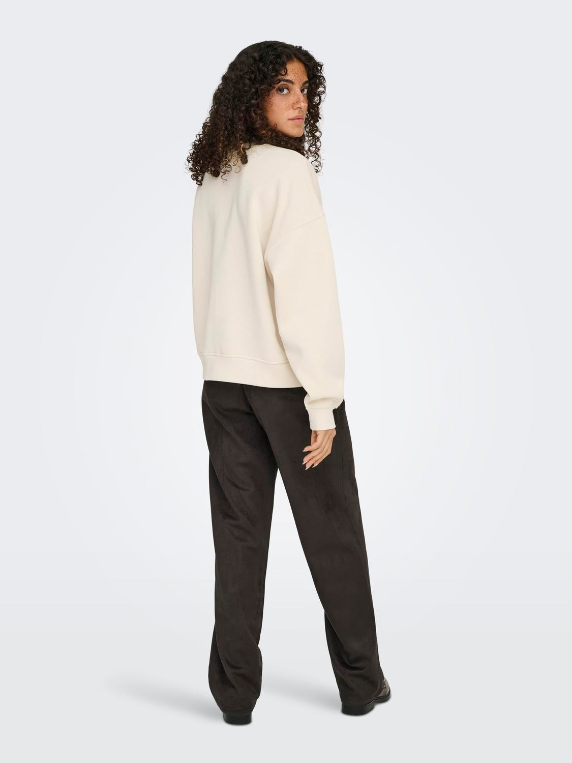 Onlbest L/s Print Crew Neck Swt Lysegrå