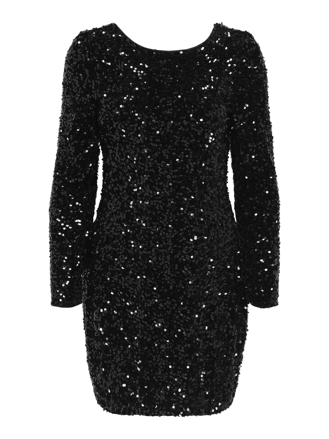 Onlconfidence L/s Deep Sequins Dressjrs. Svart