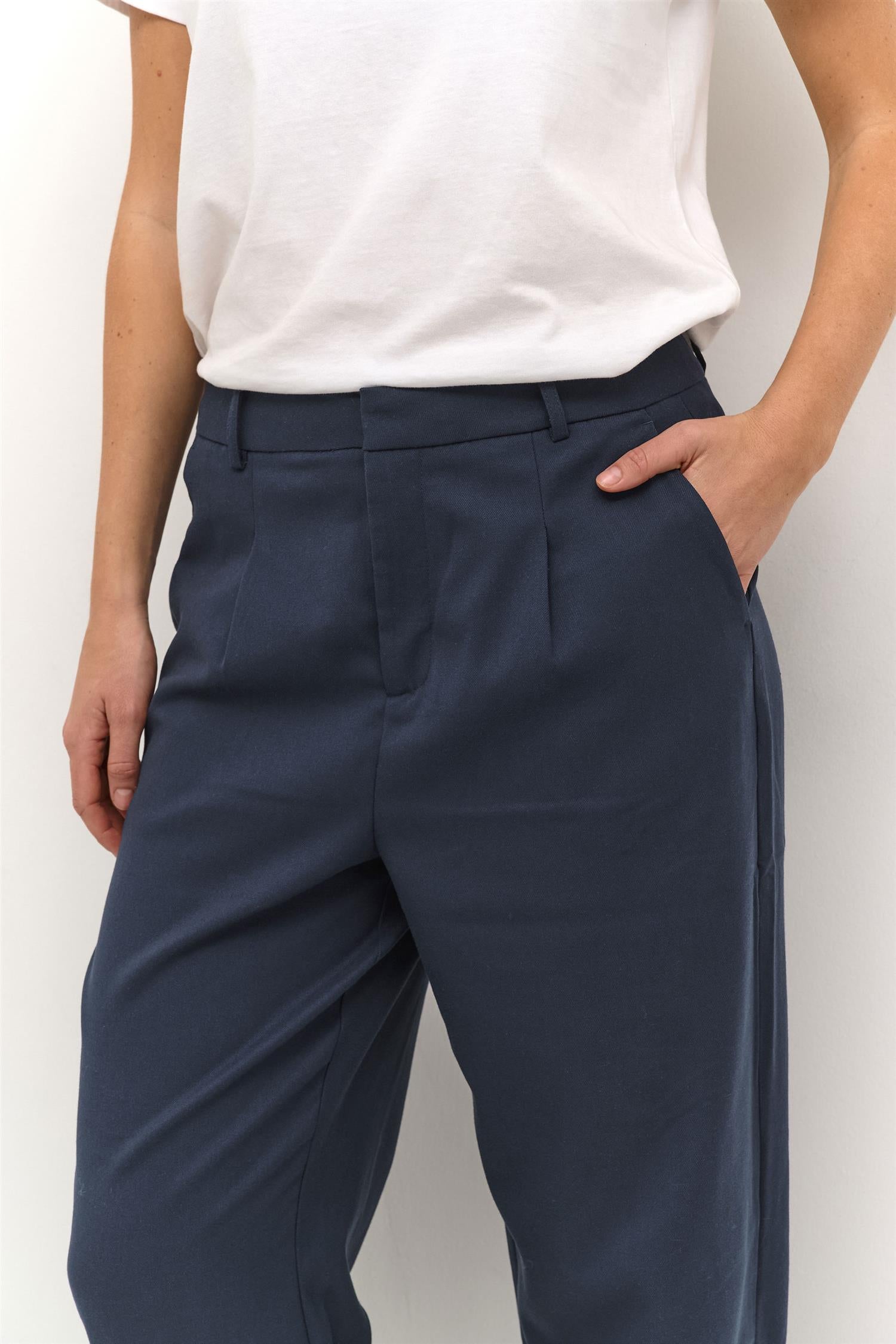 Kamerle Pants Cropped Blå
