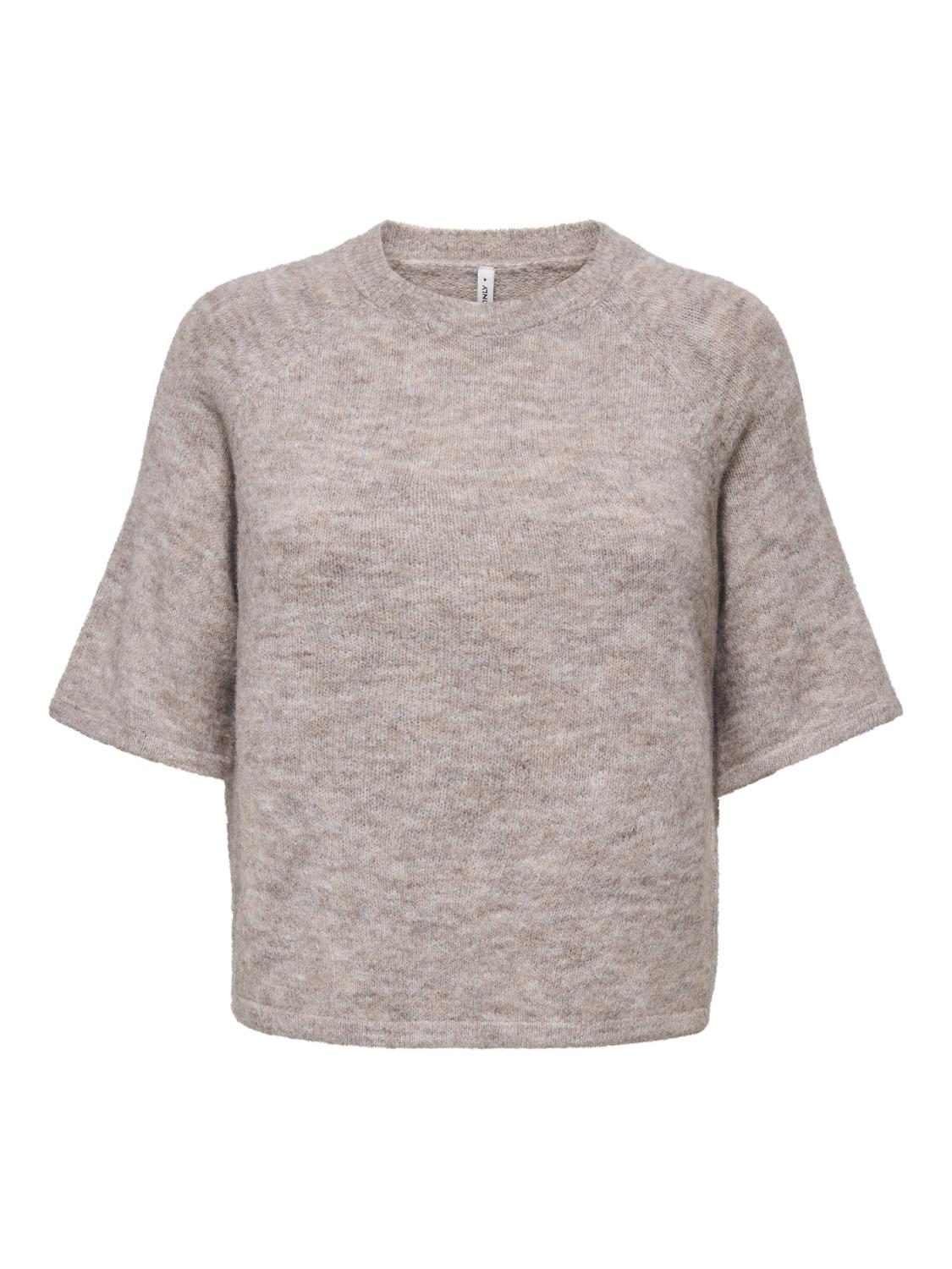 Onlazu 2/4 Raglan O-Neck Knt Beige