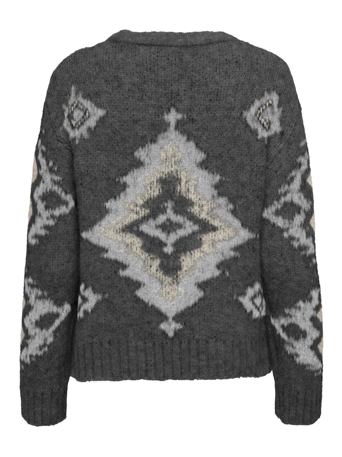 Onlazu Ls Jq O-Neck Cc Knt Mørkegrå