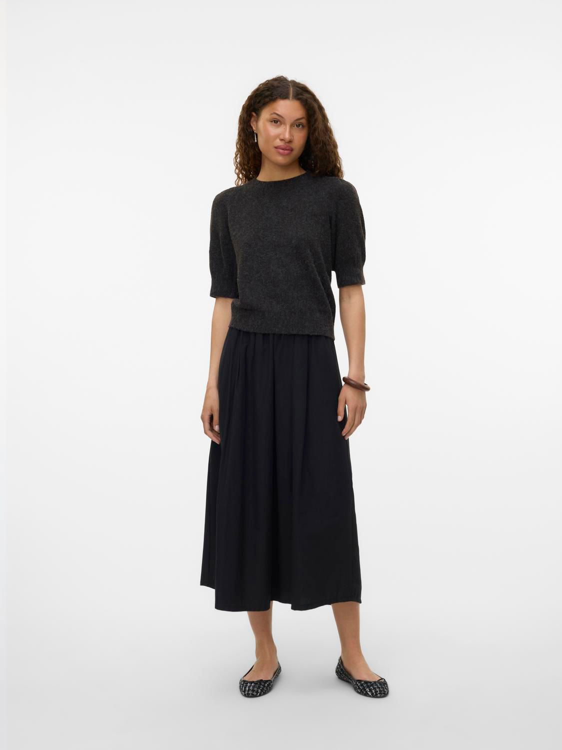 Vmdoffy 2/4 O-Neck Pullover Ga Noos Brun