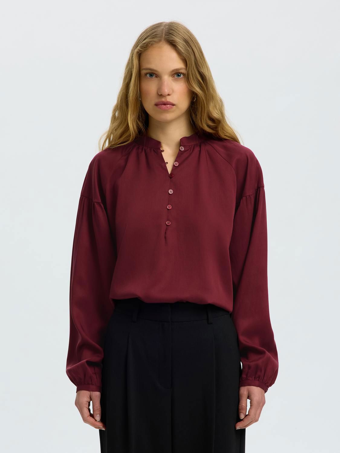 Slwdonna Ls Shirt Noos Burgunder