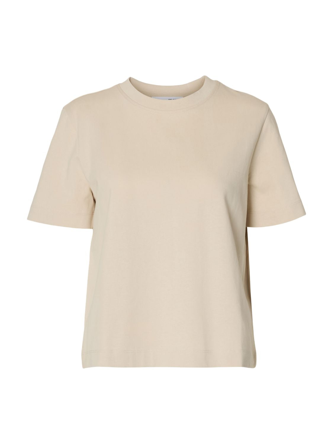 Slwessential Ss Boxy Tee Noos Beige