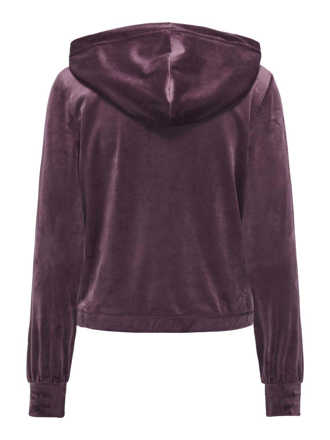 Onlrebel L/s Zip Hood Swt Mørkelilla