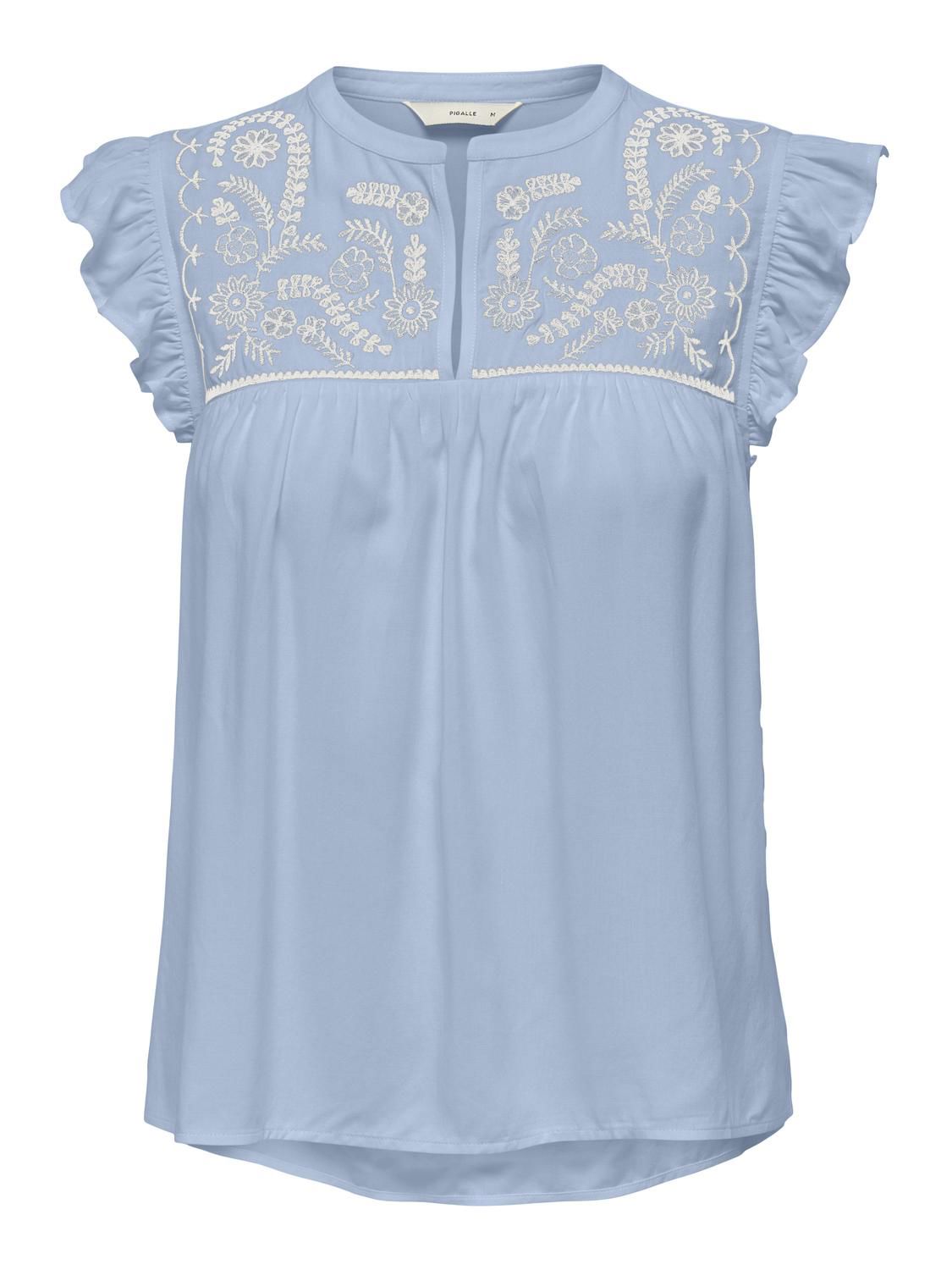 Onlvestine S/s Top Wvn Noos Blå