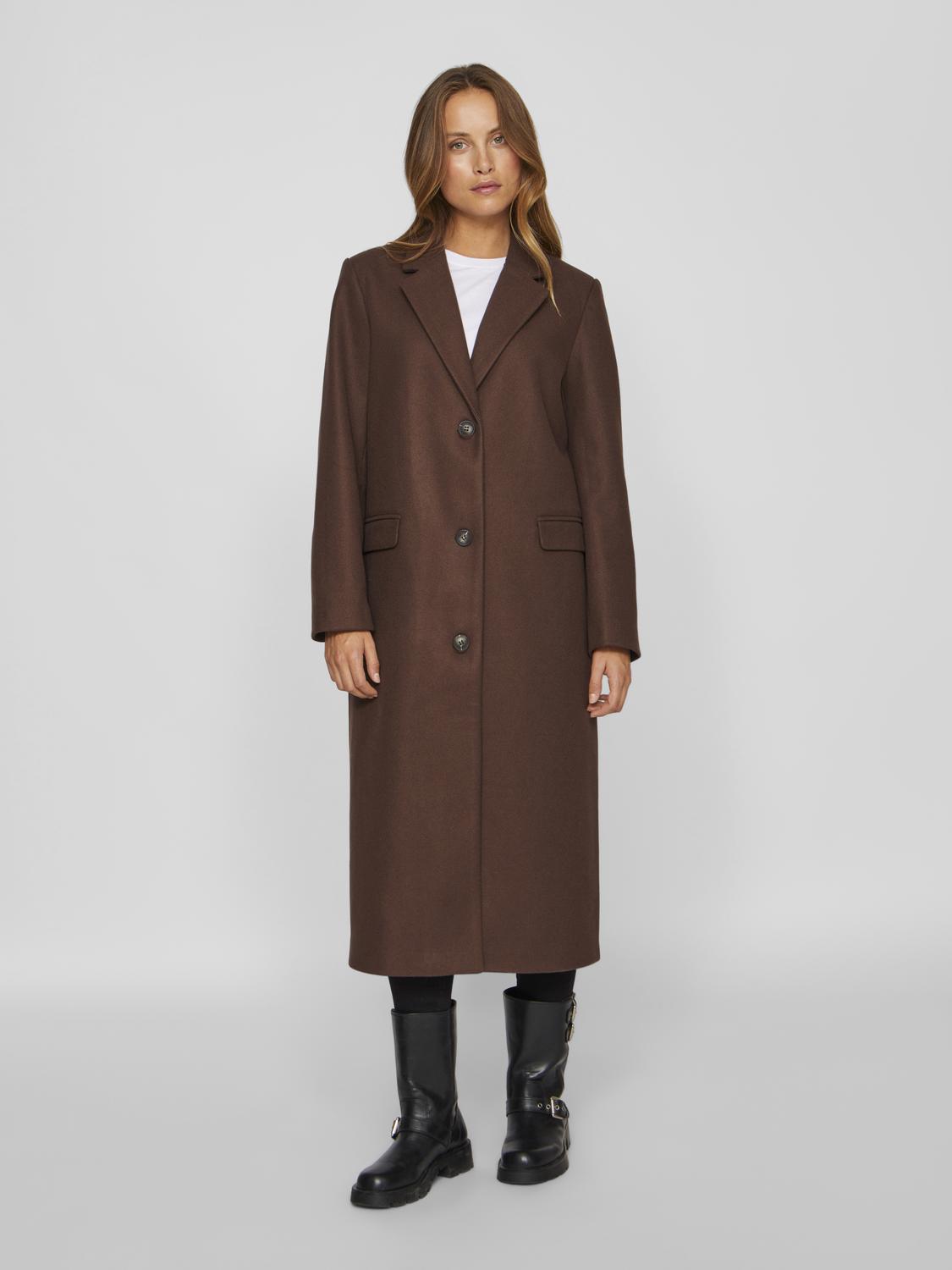 Visolo L/s Coat - Noos Mørkebrun