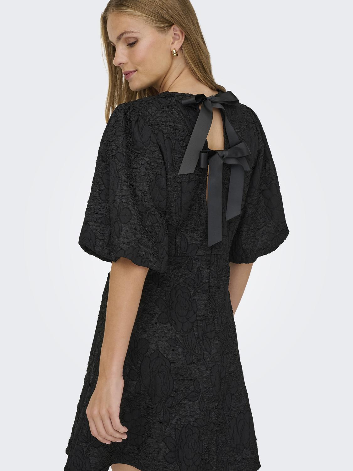 Jdydora S/s Bow Dress Wvn Svart