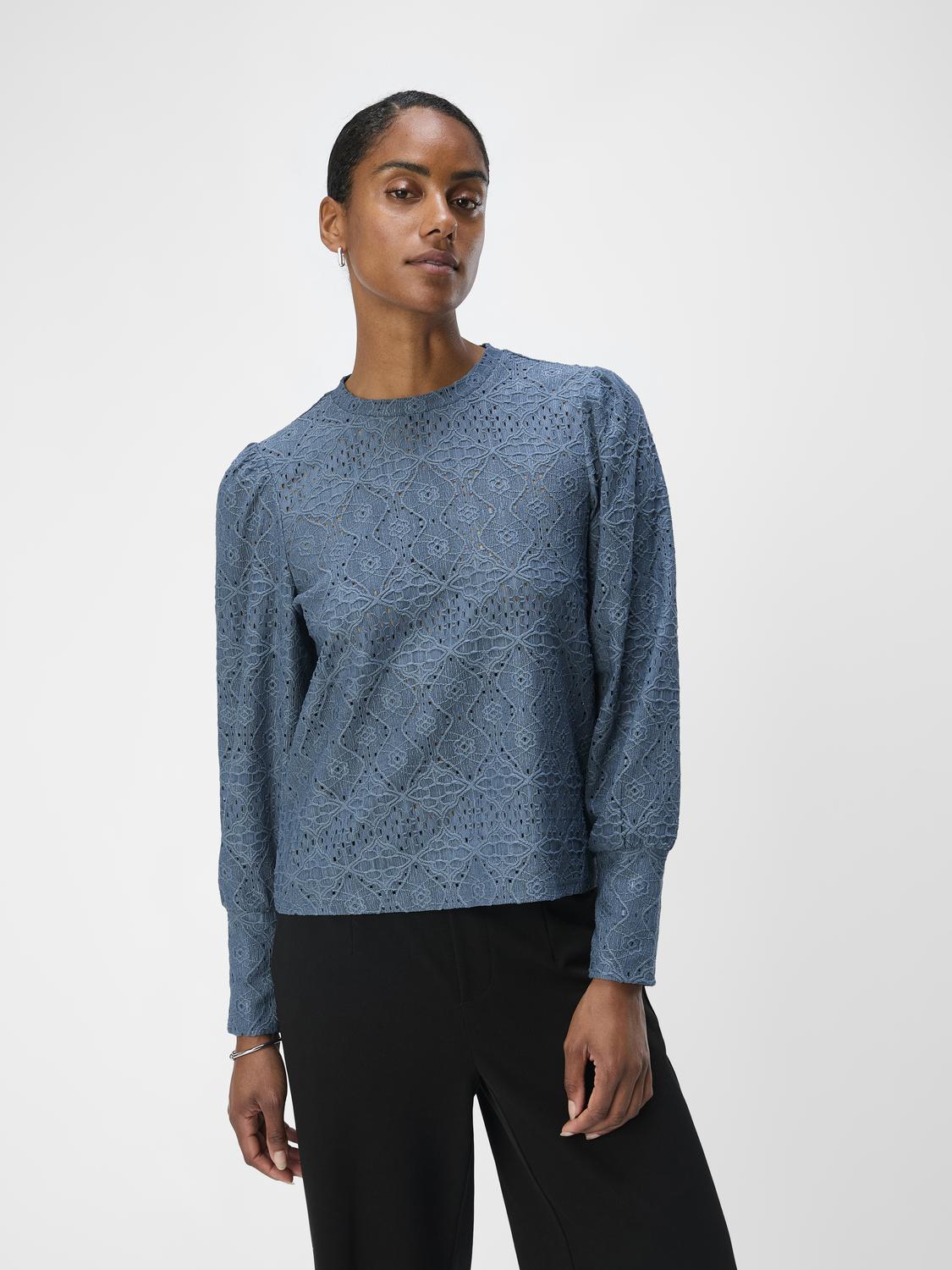 Objfeodora L/s Top Noos Mørkelilla