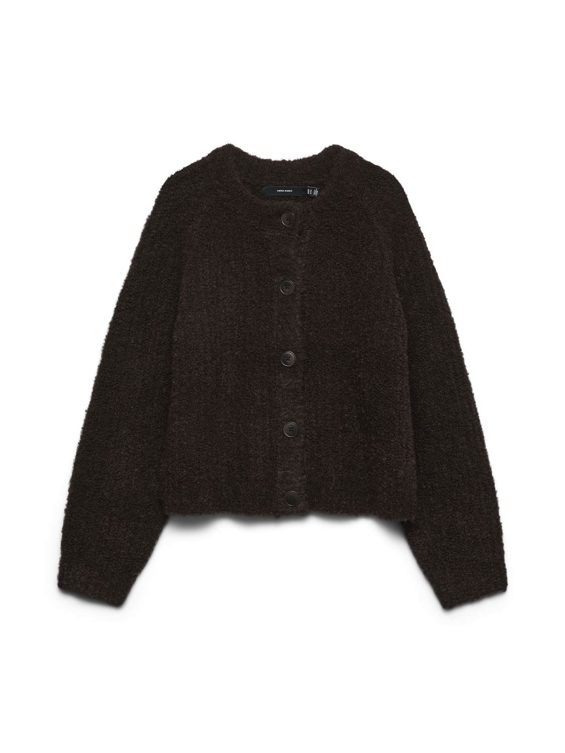 Vmcarmen Ls O-Neck Cardigan Mørkebrun