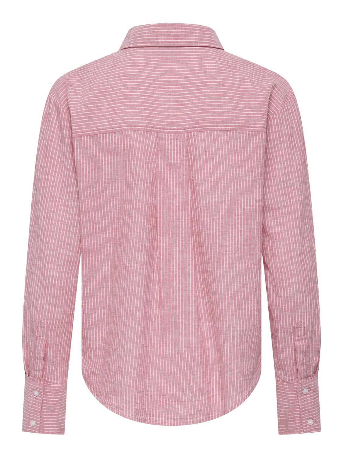 Jdymila L/s Loose Linen Shirt Wvn Dia Rosa