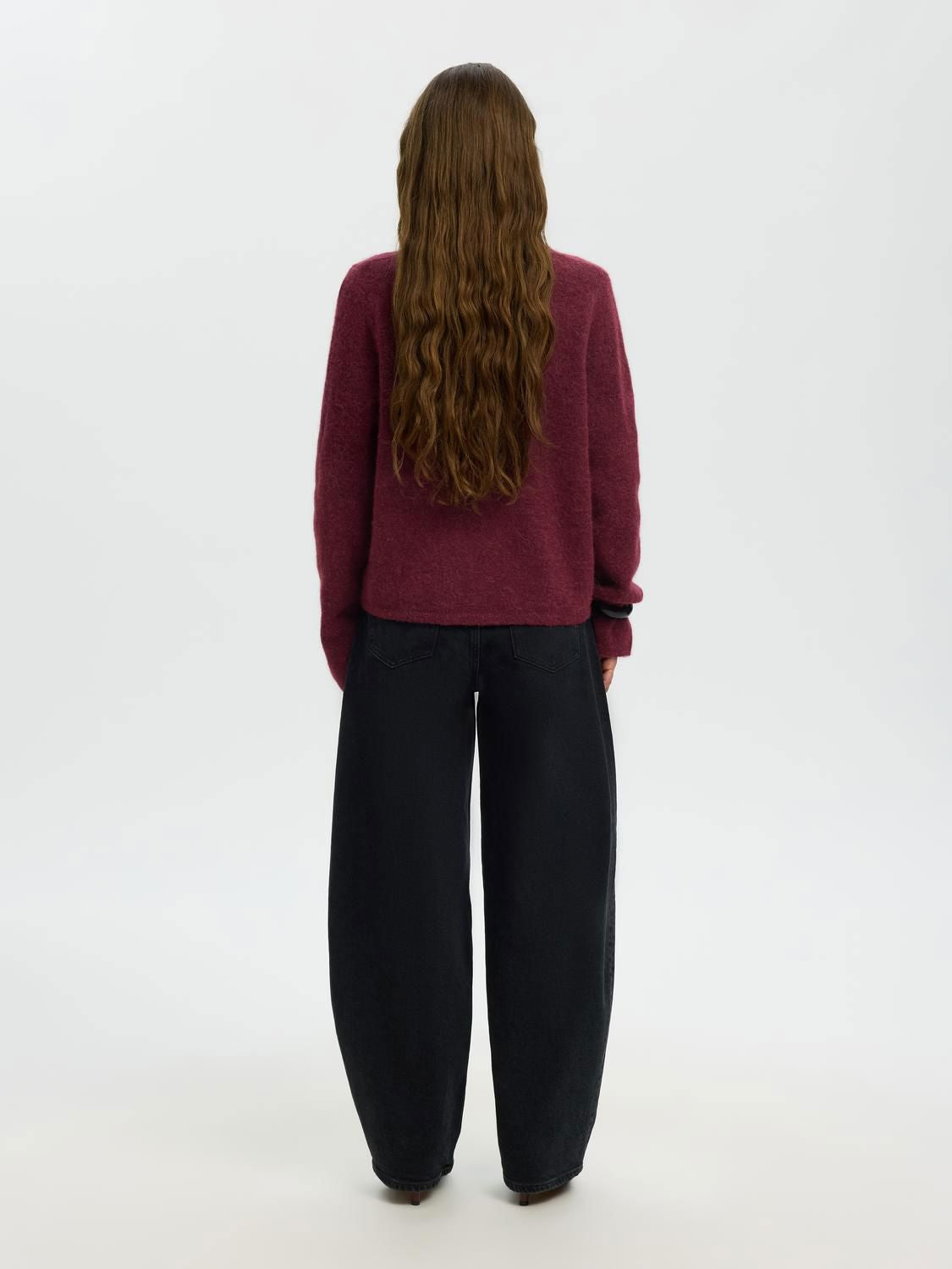 Slwlulu New Ls Knit Cardigan Noos Burgunder