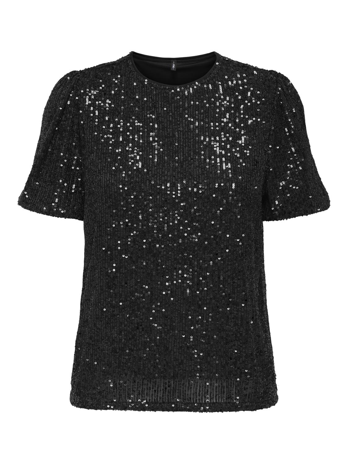 Onlana S/s Loose Sequins Top Jrs Sort