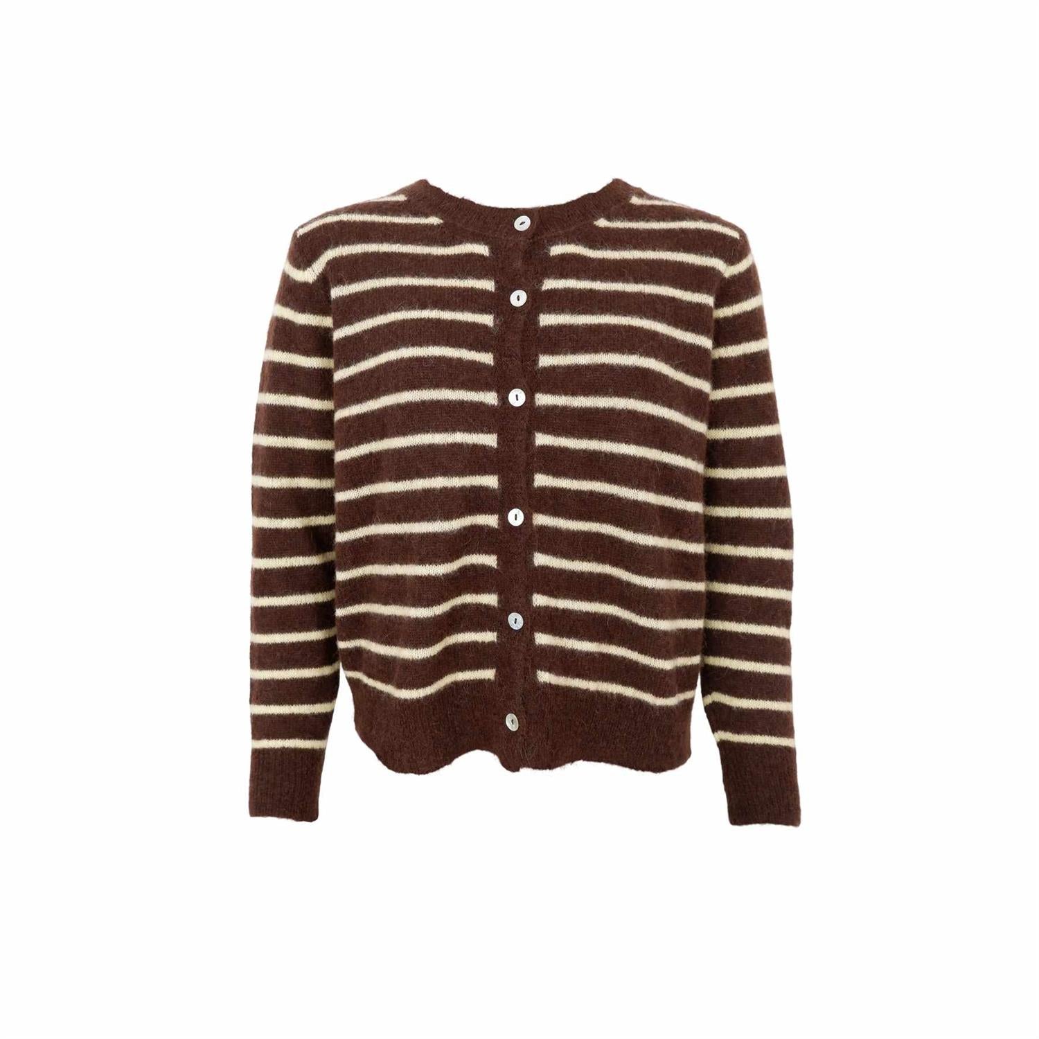 BCDELL STRIPED KNIT CARDIGAN Mocca